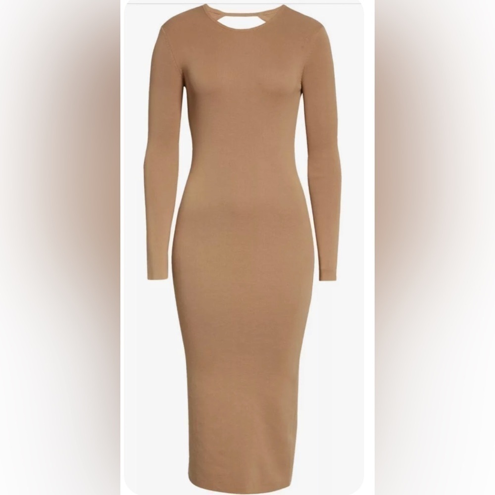 A.L.C. Conley Cut-Out Body-con Midi Dress Size Small Brown